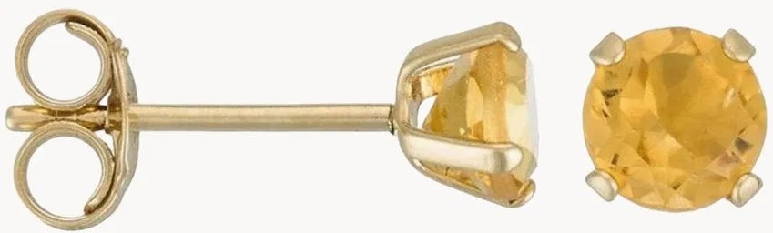 Orecchini in oro giallo con gemme Puce Citrine