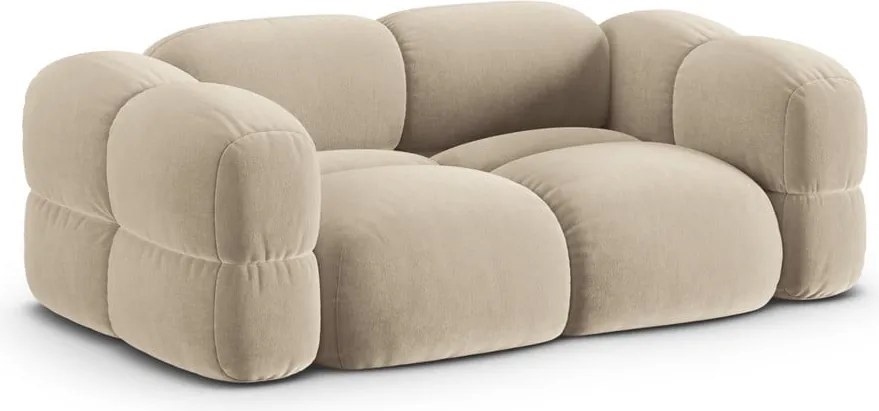 Divano beige con rivestimento in velluto 210 cm Loretto – Cosmopolitan Design