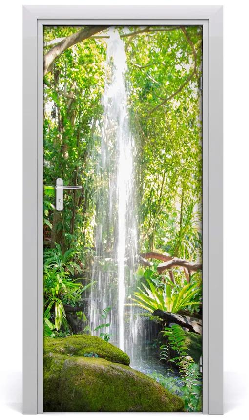 Adesivo per porta Cascata nella giungla 75x205 cm