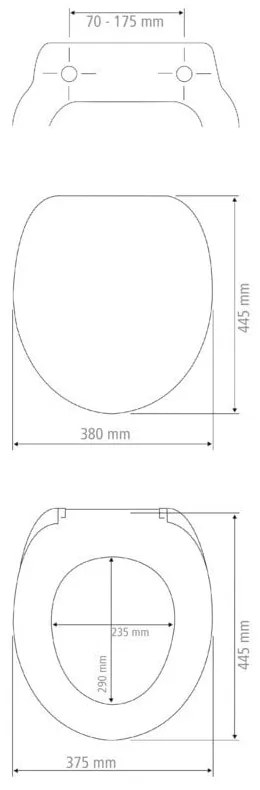 Sedile per WC con chiusura automatica 37,5 x 44,5 cm Licata - Wenko