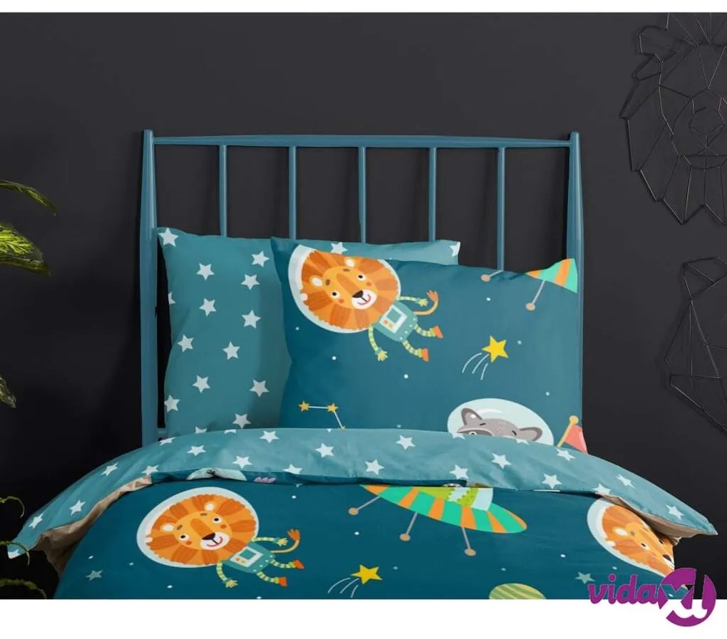 Good Morning Copripiumino per Bambini SPACY 140x200/220cm Blu Petrolio