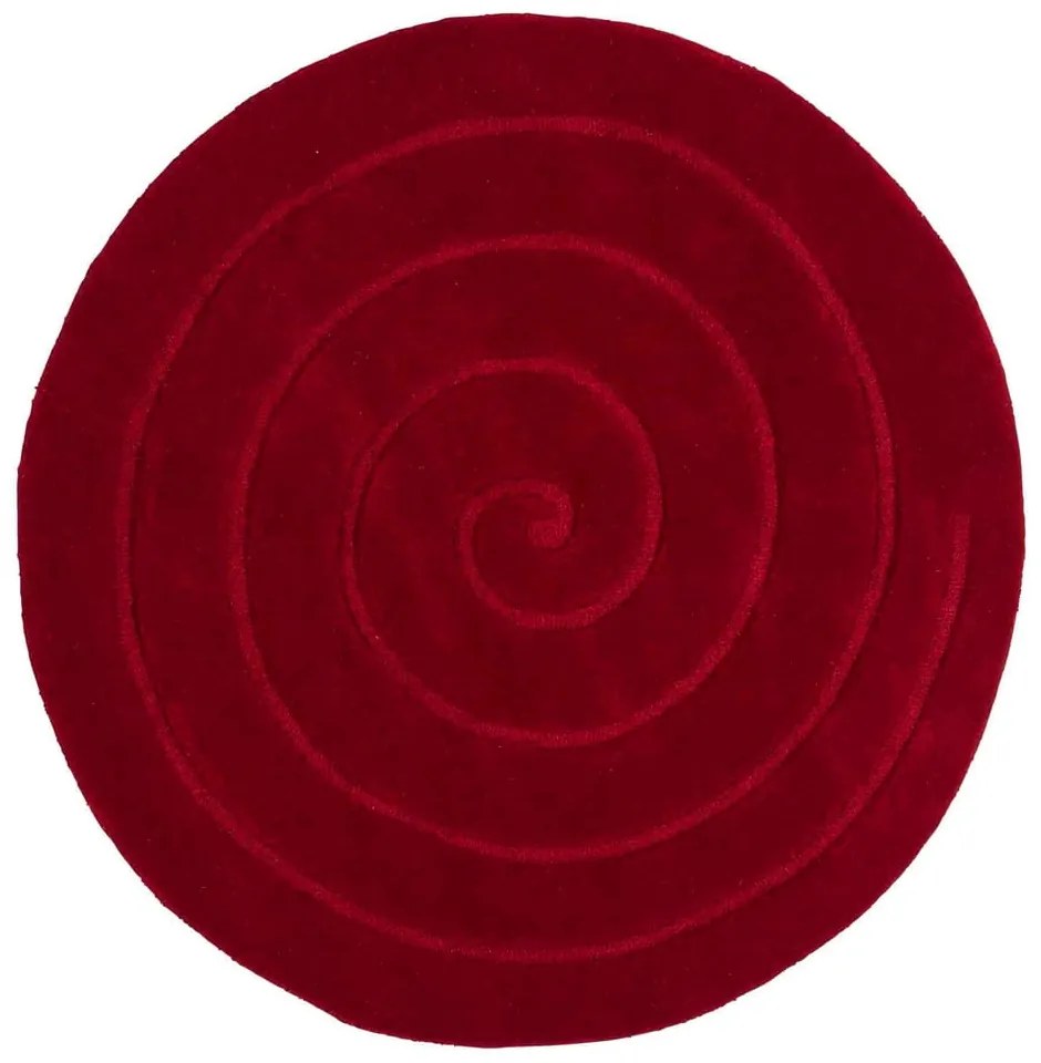 Tappeto in lana rosso rubino , ⌀ 140 cm Spiral - Think Rugs