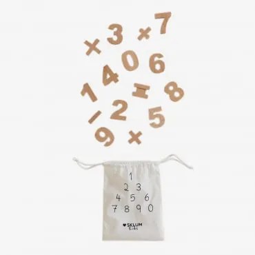 Numeri In Legno Di Faggio Ugga Kids Marrone Legno Naturale - Sklum