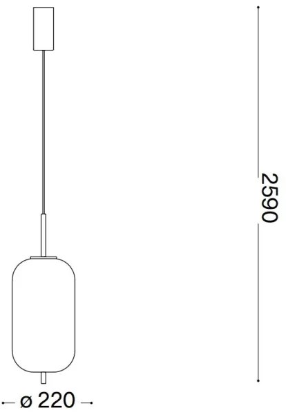 Ideal Lux - Lampadario LED a sospensione con filo UMILE LED/20W/230V diametro 22 cm CRI 90 ottone/bianco
