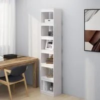 Libreria/Divisorio Bianco 40x30x199cm in Legno Massello di Pino cod mxl 7313