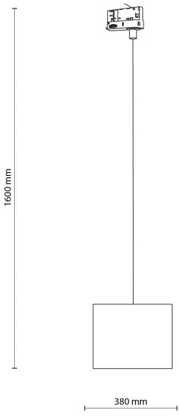Lampadario a sospensione con filo Sistema ferroviario trifase TRACER 1xE27/15W/230V diametro 20 cm nero/grigio