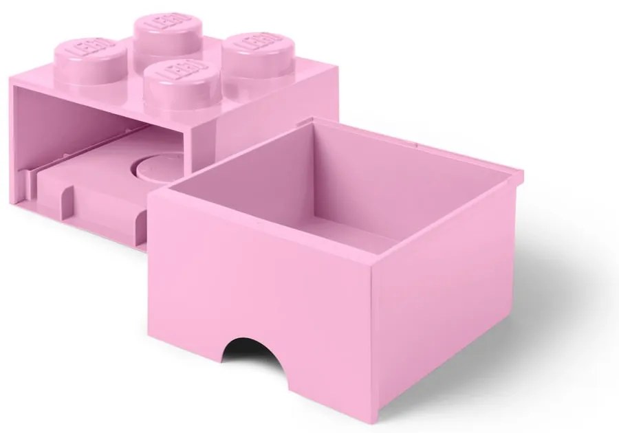 Scatola portaoggetti rosa chiaro quadrata - LEGO®