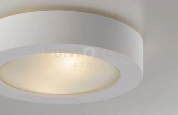 Plafoniera gabriel tonda bianca 2 luci attacco e27 31,8x8,5cm in ge...