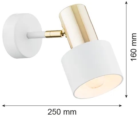 Argon 4264 - Faretto da muro DORIA 1xE27/15W/230V bianco/ottone