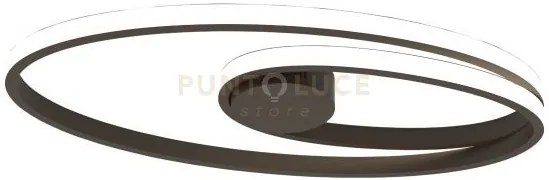 Giove-pln lampada da parete-soffitto colore nero caffè led  integra...