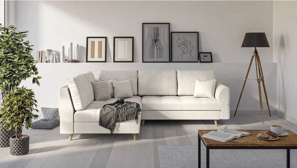 Divano angolare crema (angolo sinistro) Ariella - Ropez