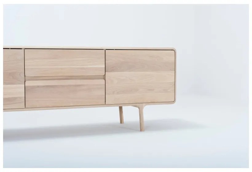 Cassettiera TV in legno massiccio di quercia Fawn - Gazzda