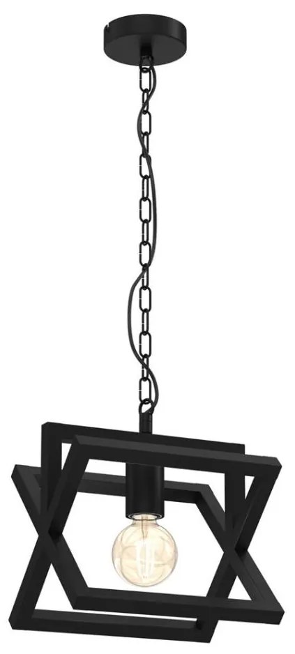 Lampadario a sospensione con catena ARNOLD 1xE27/60W/230V nero