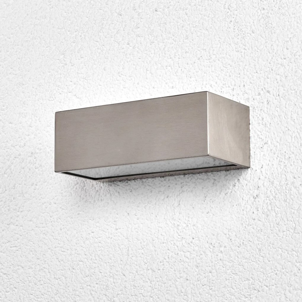 Lindby applique da esterno Leonora, 20 cm, angolare, acciaio inox