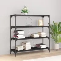 Libreria Nera 100x33x100 cm in Legno Multistrato e Acciaio 819357