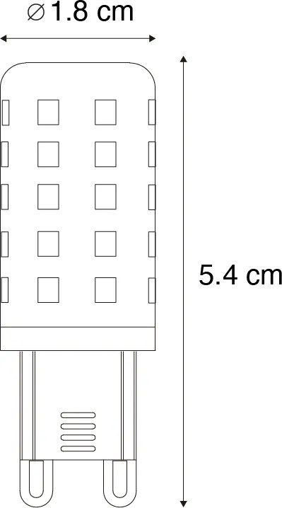 Set di 5 lampadine LED G9 trasparenti 2W 370 lm 3000K