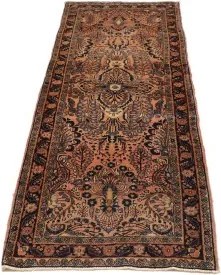 Antik Stilizzato Terracotta Blu Scuro Corsia 70x200 Cm