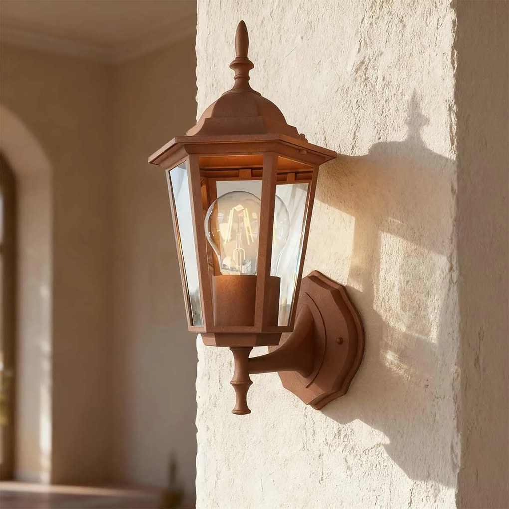Applique Lanterna da Esterno IP54 E27 Corten - Serie TOSCA 1A