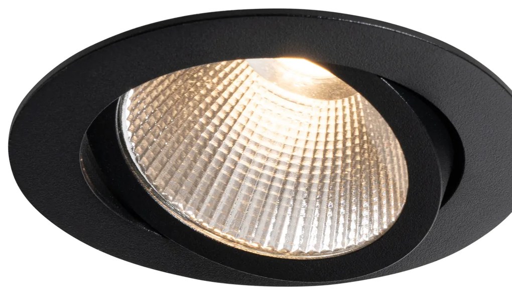 Faretto da incasso nero 9,5 cm con LED 1300lm dimmerabile IP65 - Gaius