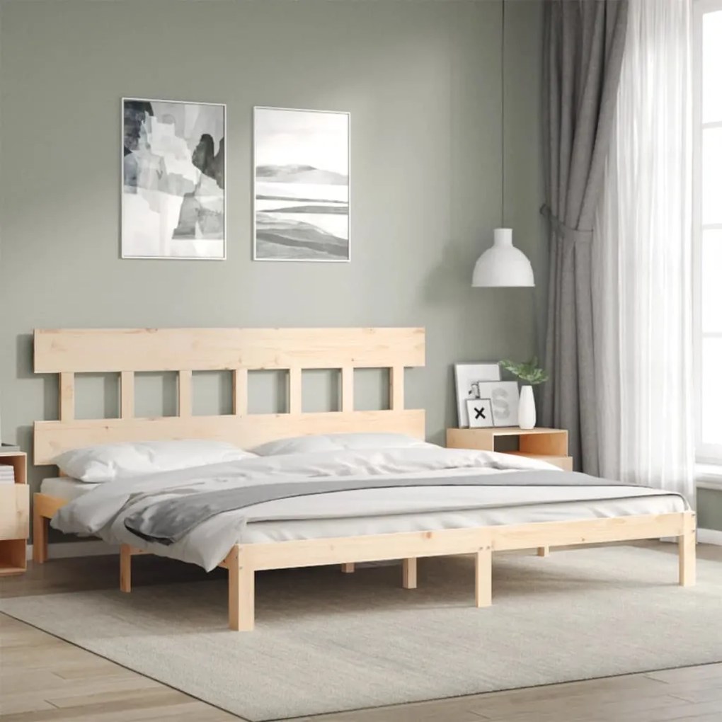 Giroletto Senza Materasso 200x200 Cm İn Legno Massello Di Pino /