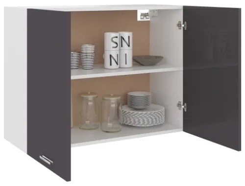 Armadio Sospeso Grigio Lucido 80x31x60 cm in Truciolato