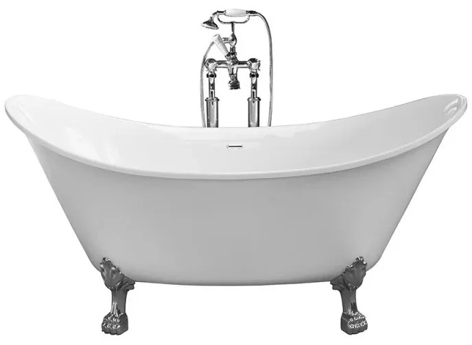 Vasca da bagno freestanding classica 173x75 Piedini cromo a zampa di leone regolabili Scarlett
