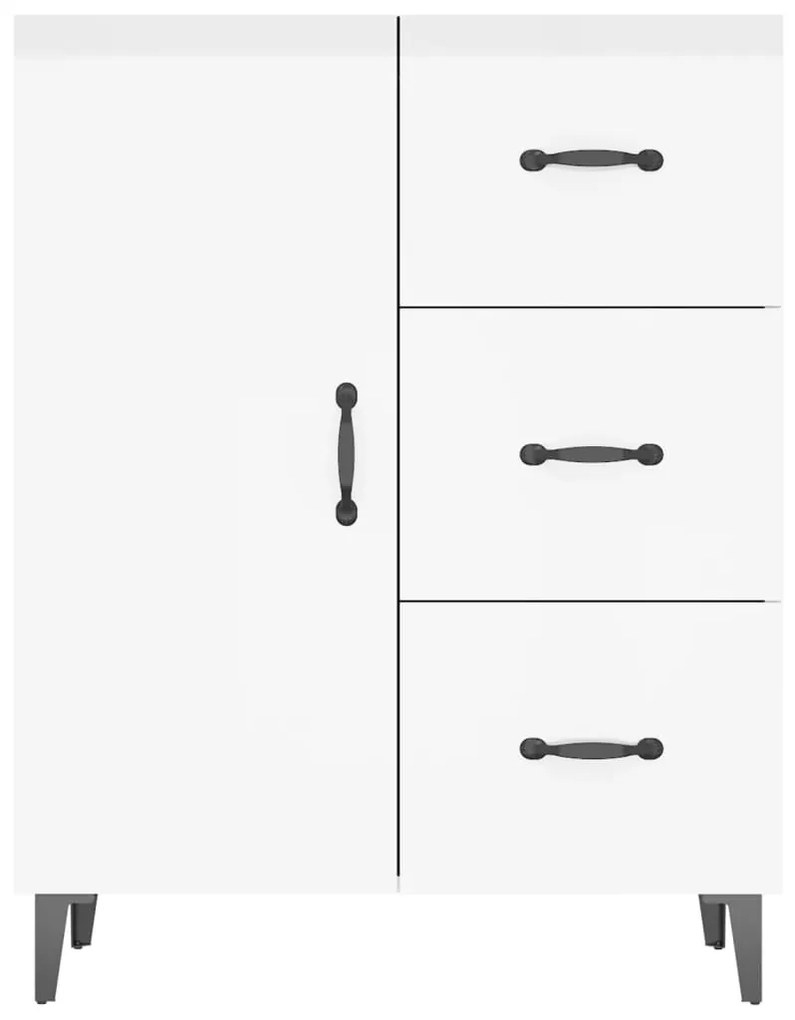 Credenza 69,5x34x90 cm in legno multistrato bianco lucido