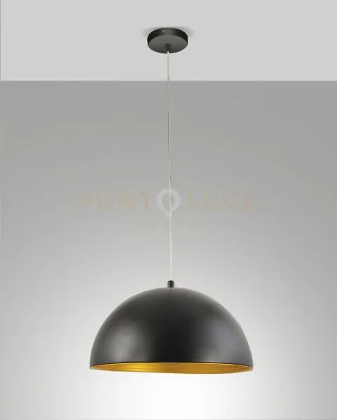 Dingle sospensione nera d.40cm in metallo 1 luce attacco e27