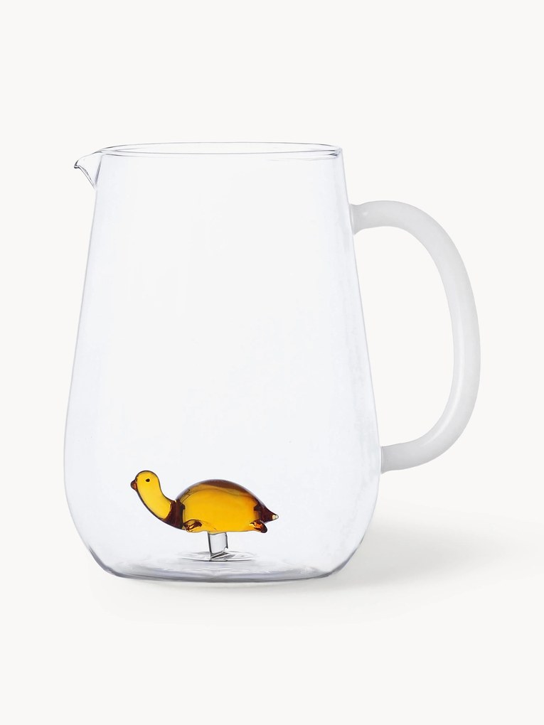 Brocca in vetro borosilicato fatta a mano Turtle, 1,7 L