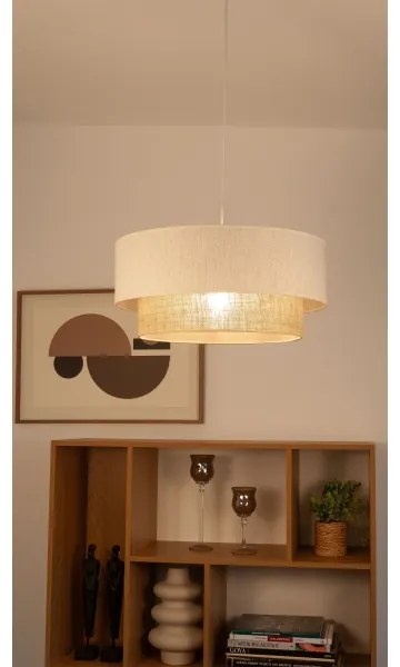 Lampada a sospensione con cavo NATIA 1xE27/60W/230V bianco/marrone