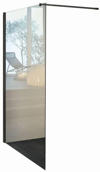 Walk-in wens L 100 x H 200 cm, vetro 6 mm vetro senza finitura / trasparente nero