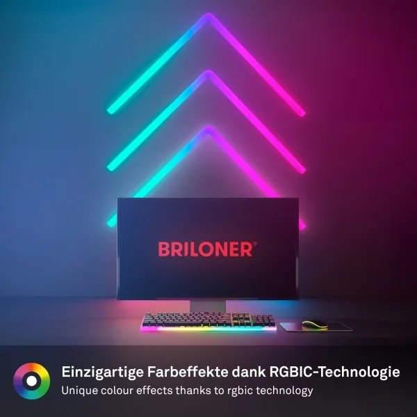 Brilo - Striscia LED RGBIC Smart 24W 230V Wi-Fi Tuya dimmerabile