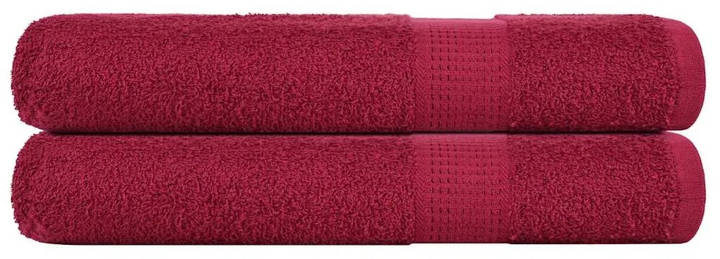 Asciugamani 2 Pz Bordeaux 100x200 Cm 360 G/m² 100% Cotone /