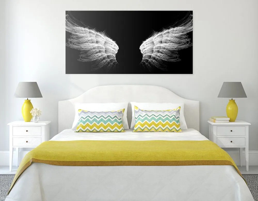 Quadro su tela – Ali d'angelo in bianco e nero