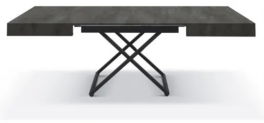 Tavolino JENIX 120x30 cm in legno metallo acciaio ossidato trasformabile