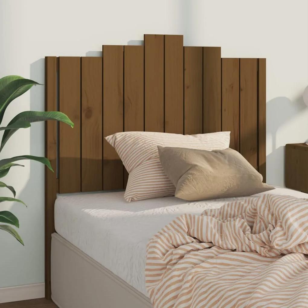 Testiera per letto miele 106x4x110 cm in legno massello di pino