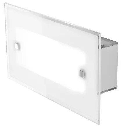 Applique Contemporanea Brick Metallo Bianco Vetro Satinato 1 Luce E27 27Cm