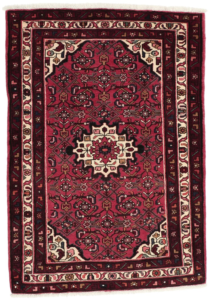 Hosseinabad Tappeto 110x160 Rosso (Iran) Annodato A Mano