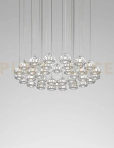 Diamante sospensione 36 cristallo e nickel satinato 36 luci attacco g9