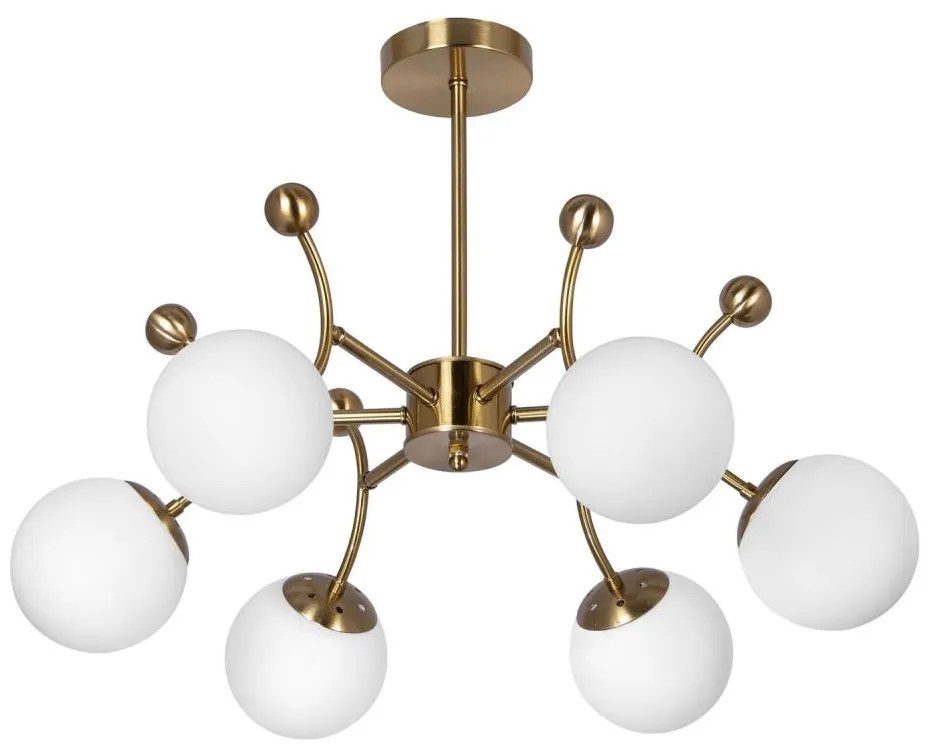 Lampadario a sospensione con supporto rigido 6xE27/60W/230V oro