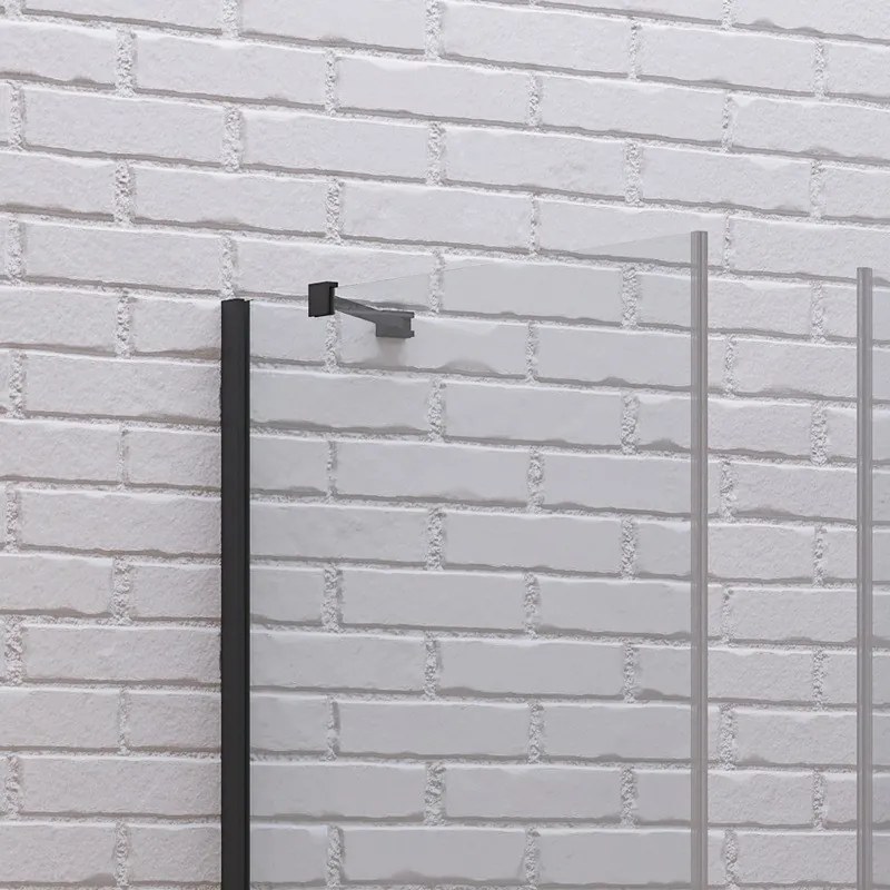 Box doccia 70x70 apertura soffietto e lato fisso colore nero | KS7000N - KAMALU
