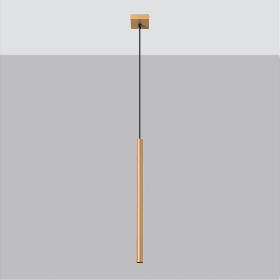 Lampadario dorato in metallo Fideus – Sollux