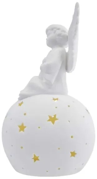 LED decorazione natalizia LED/0,4W/2xAA angelo in ceramica