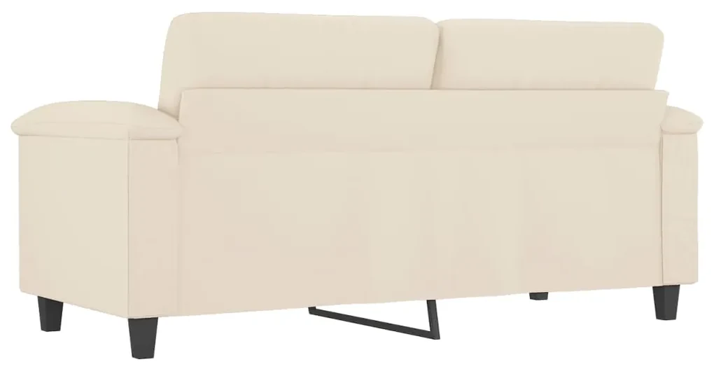 Divano a 2 posti beige 140 cm in tessuto microfibra