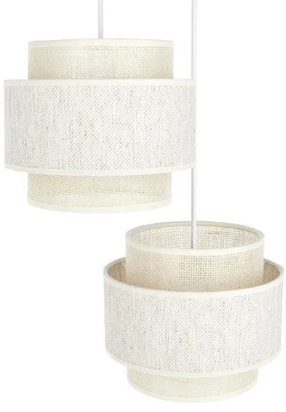 Lampadario a sospensione con cavo BOHO 2xE27/60W/230V crema/iuta