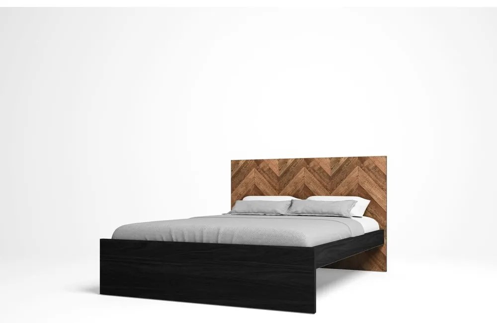 Letto matrimoniale nero/naturale 160x200 cm Gio - Marckeric