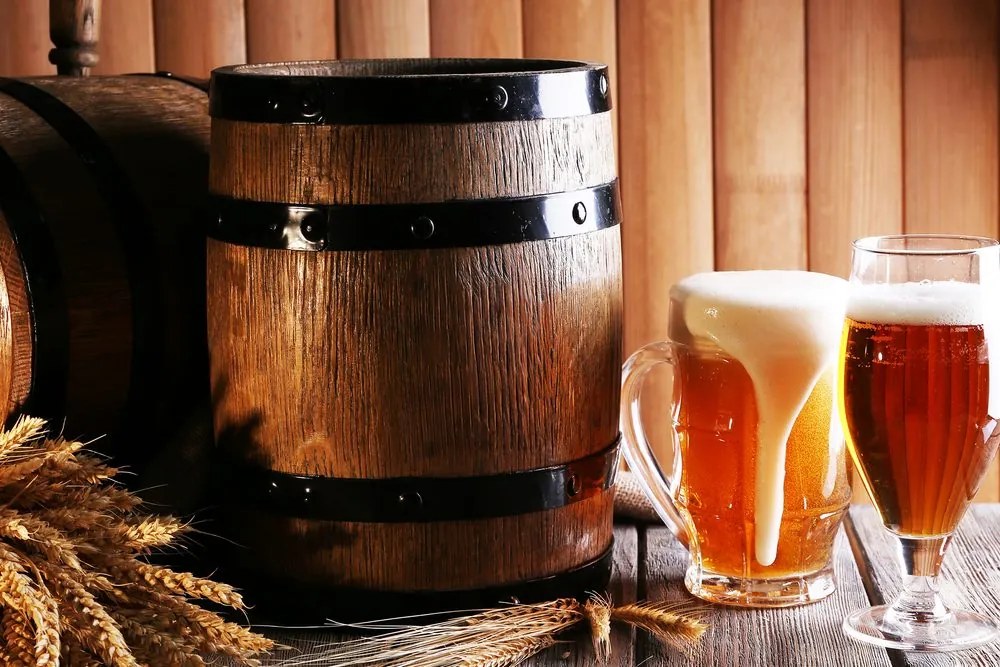 Stampa su tela – Birra con botte di birra