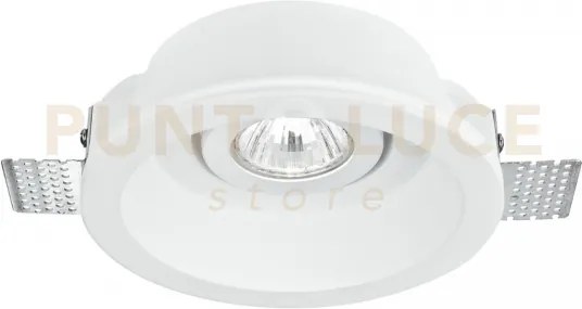 Faretto da incasso in gesso verniciabile morgana orientabile bianco...