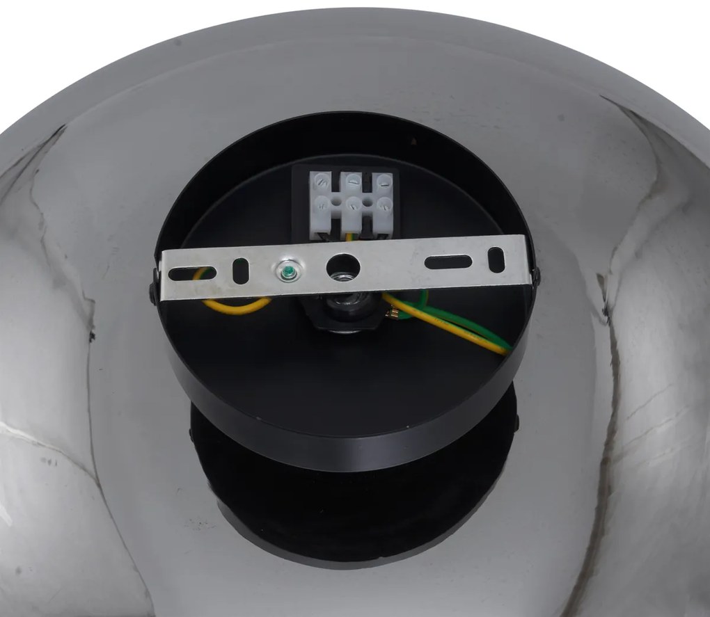 Lampada da soffitto Art Déco nera con vetro fumé 40 cm - Busa