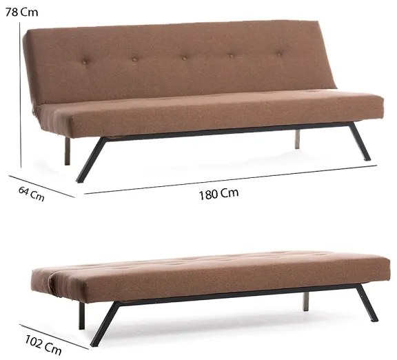 Divano a due posti LOKO marrone